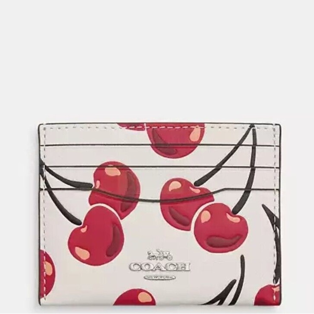 Coach Cherry Print Card Holder